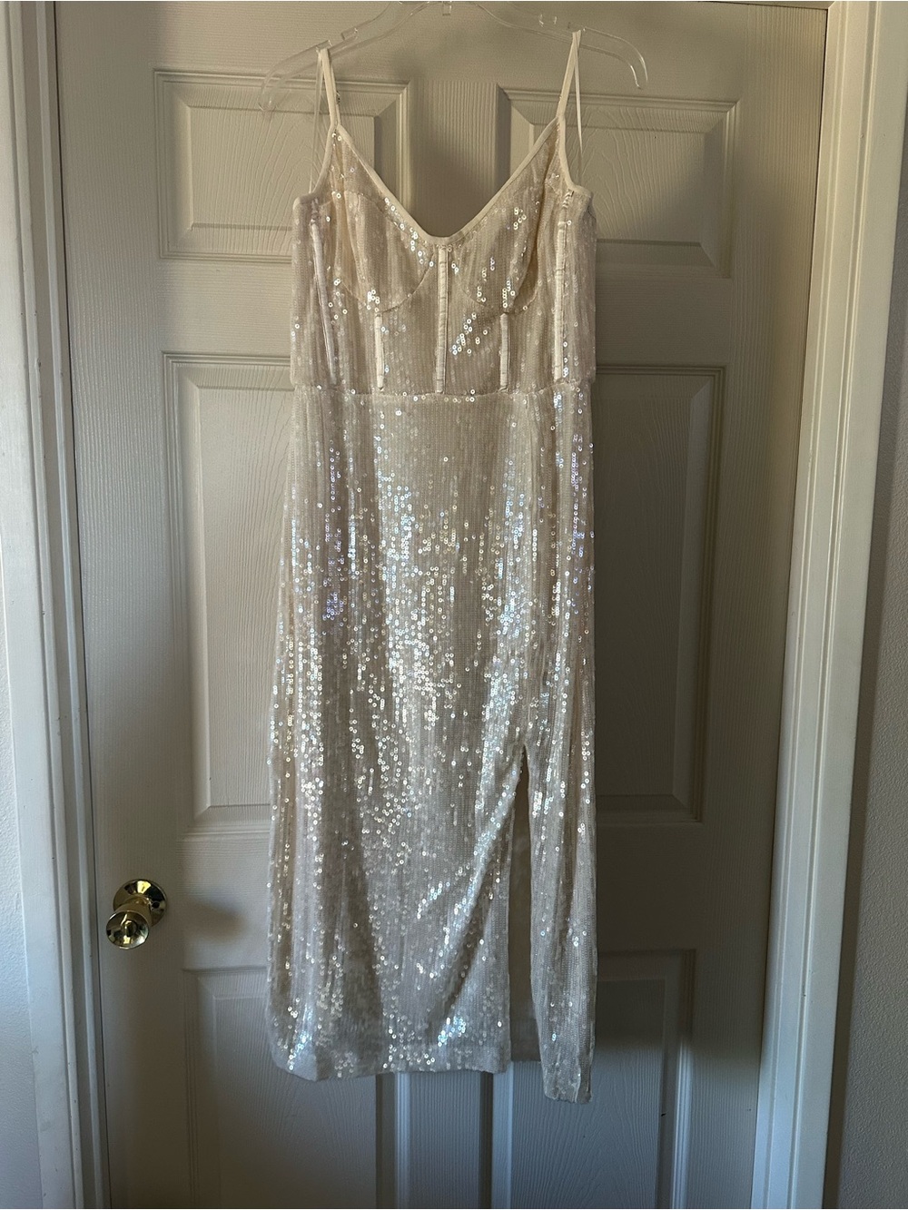 ASTR sequin midi bustier-style dress